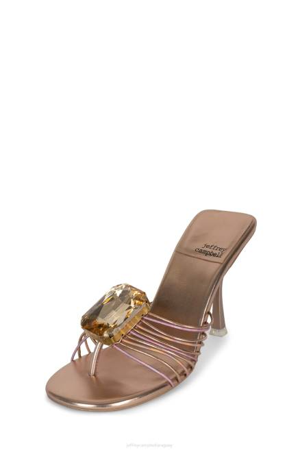 mujer verdadera joya Jeffrey Campbell F6JX109 sandalia de tacón combo dorado metalizado